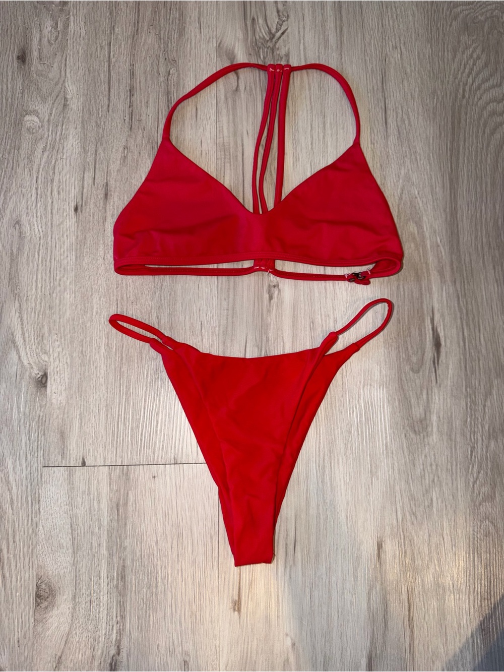 Strappy Red Two-Piece Bikini Set